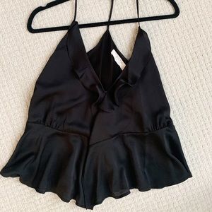 ASTR the label Black Wrap Front Top (Worn once, size m)